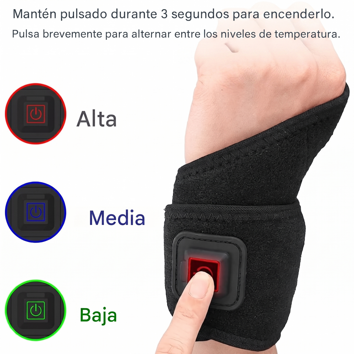 Muñequera con Soporte Térmico Aura Express, ajuste y compresión en la muñeca